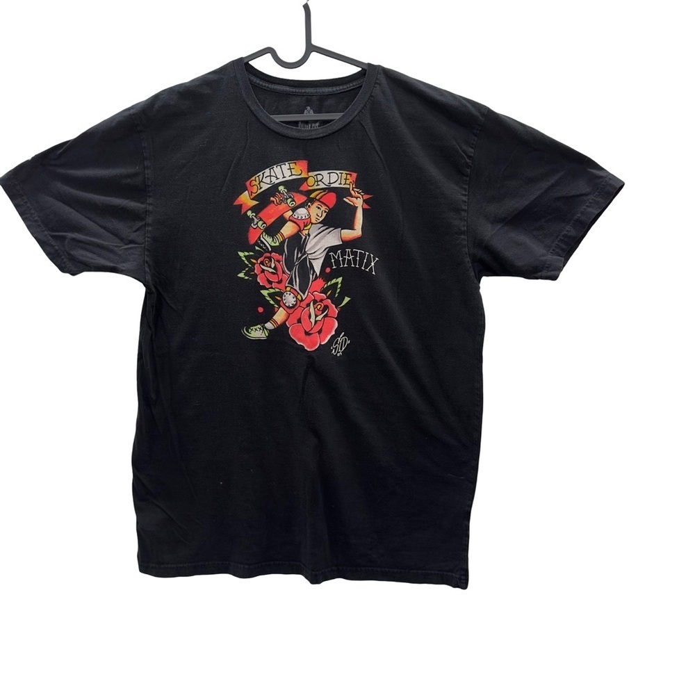 MATIX T-Shirt Men XXL Black Skate or Die Colorful Graphic SID 07' Signature Tee